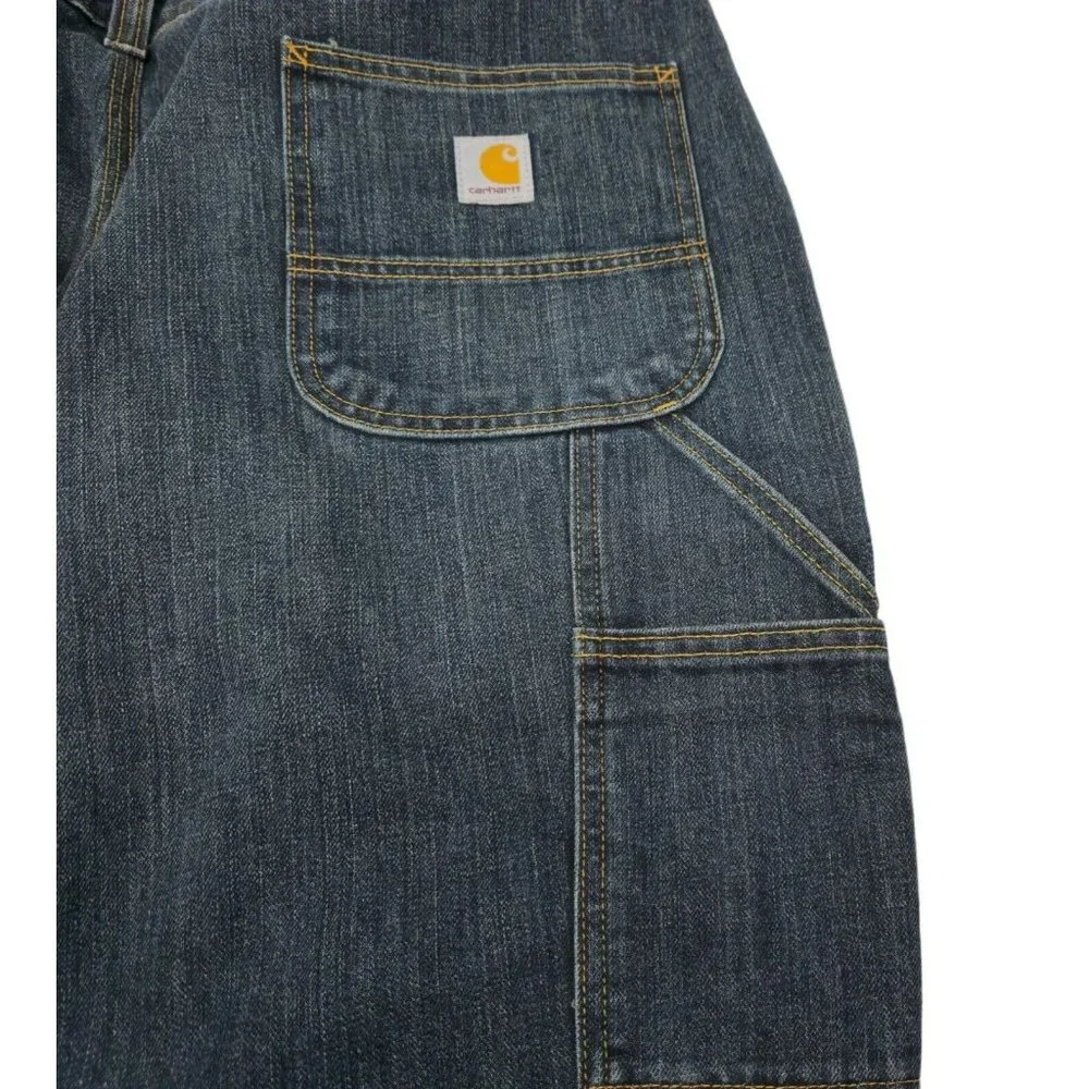 Carhartt 103327 Men 42/32 Relaxed Fit Holter Dungaree Carpenter Blue Denim Jeans